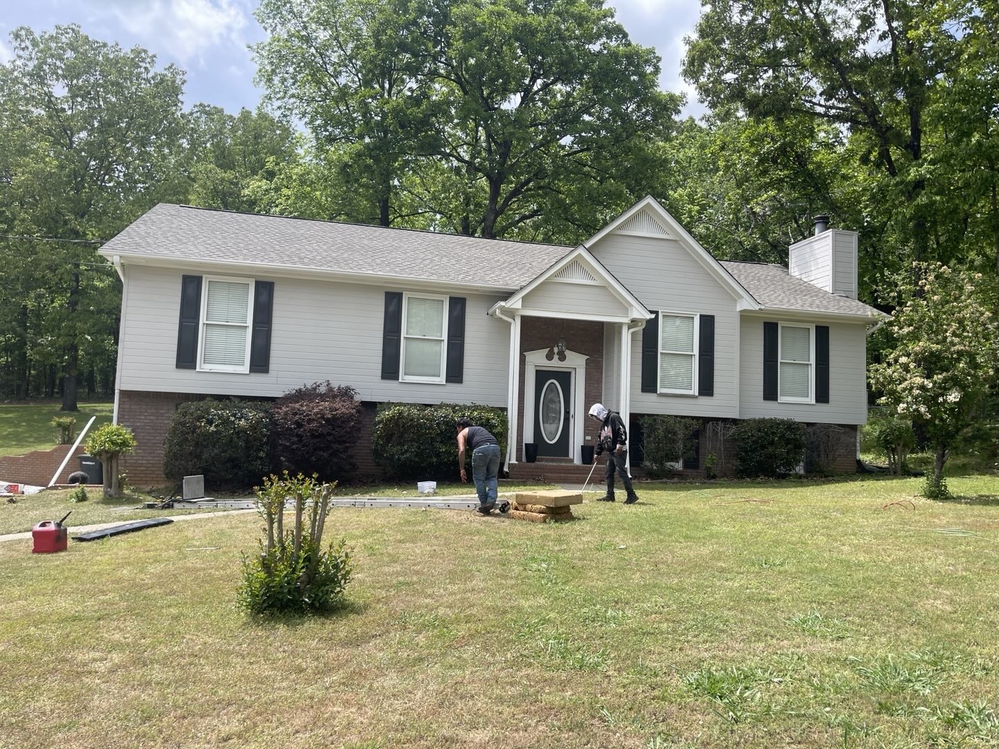 Eagle crew replacing the roof on a family home